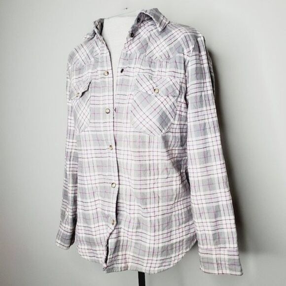 ✨ JACHS GIRLFRIEND Flannel Fleece Lined Shacket✨ - Picture 2 of 5